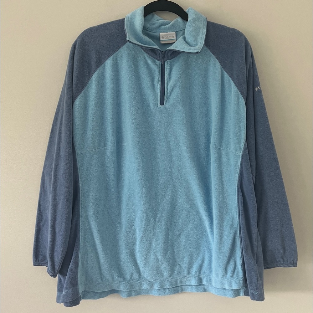 Columbia Blue Quarter Zip Fleece Long Sleeve